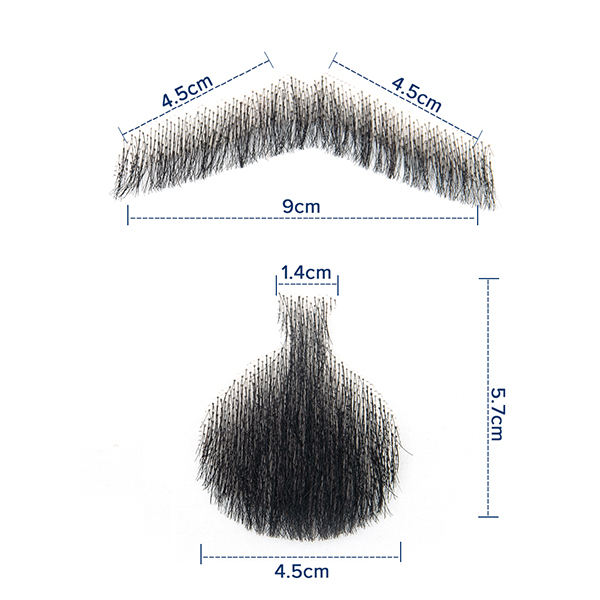 Mens Lace Fake Beard Mustache Hand Made By 100% Human Hair Barba Falsa Lace Invisible Beards