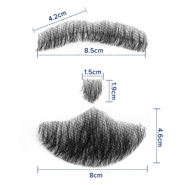 Mens fake beard 100% human hair trend style star fashion lace beard wear directly