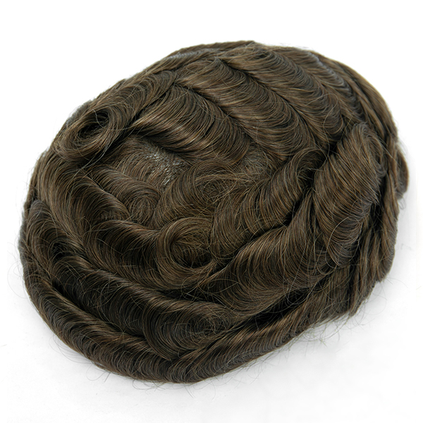 Best Thin Skin Mens Toupee Hairpiece V-Looped Natural Hairline Hair Replacement System For Men #4