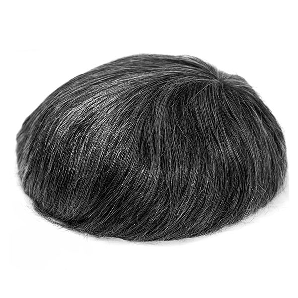 High Quality Durable Mens Toupee HairPiece| Stock Thick Skin Toupee Hair Replacement System For Men #1B50