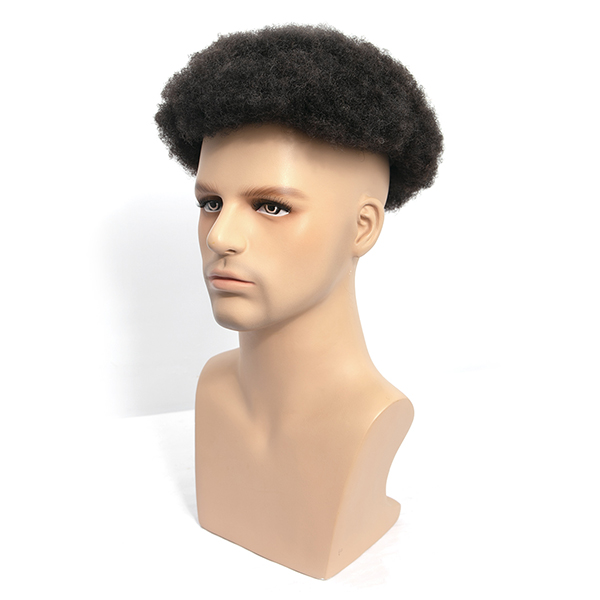 Afro Mens Toupee Hair Replacement System Natural African Kinky Curly Hair Piece For Men Free Style