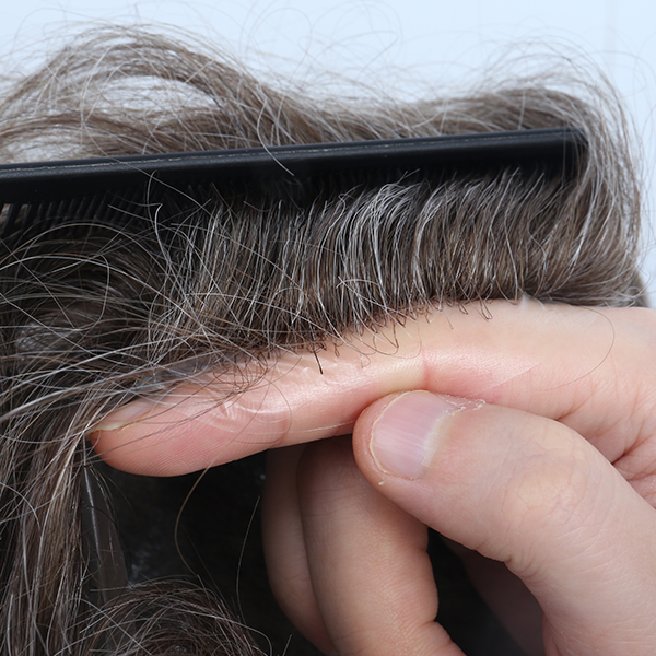 Undetectable Toupee Hair Piece Full Thin Skin V-Looped Natural Hair Replacement System For Men #440