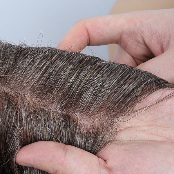 Undetectable Toupee Hair Piece Full Thin Skin V-Looped Natural Hair Replacement System For Men #440