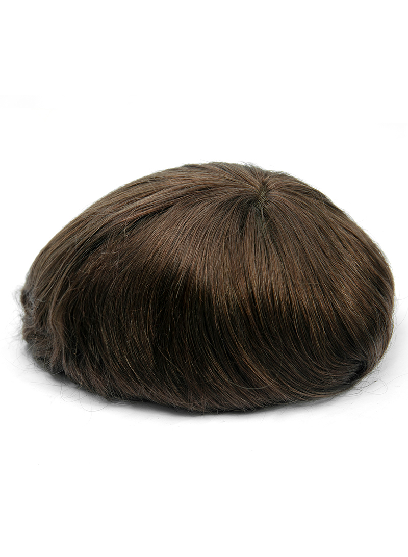 #3 High Quality Australia Toupee For Men French Lace With PU Mens Hairpieces System Human Hair Toupee For Sale Online 