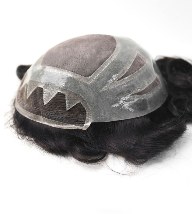 Custom Mens Toupee Fine Mono with Thin Skin and Lace Front Hair piece for Men