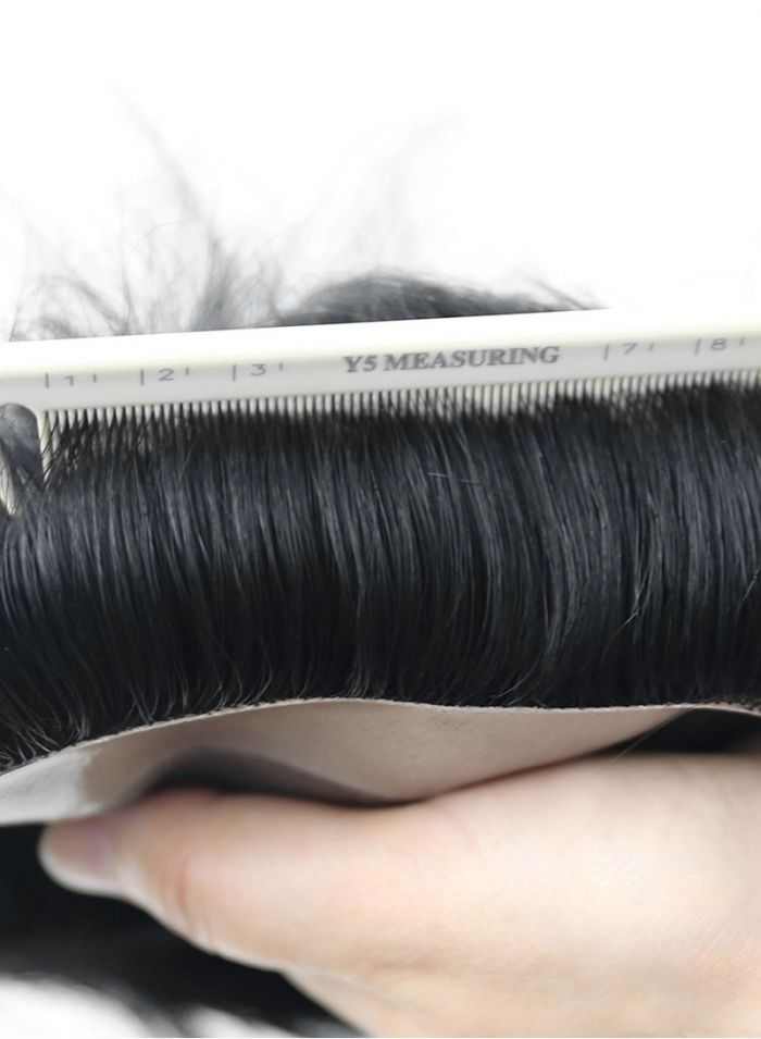 Mens Human Hair Replacement System Fine Mono Poly Skin Toupee Hairpiece Unit For Men With Glue Accessories