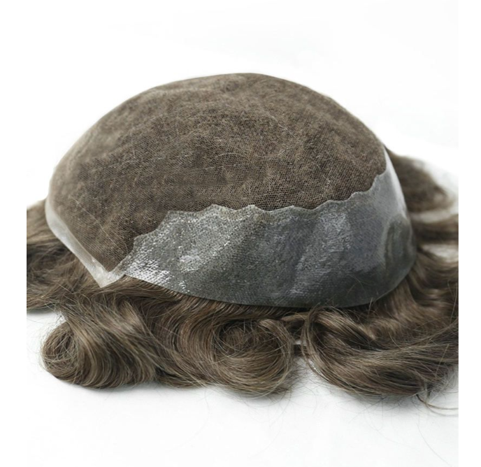 Super Natural Look Toupee Hair French Lace with Thin Skin Mens Hairpieces for Thinning Hair