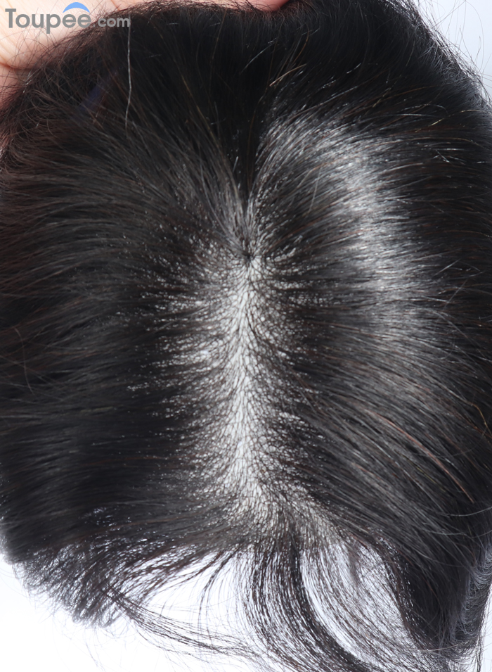 Breathable Biological Poly Skin Men's Human Hair Toupee Systems For Thinning Hair Light 70-80% Density Hairpieces For Men Wholesale Online