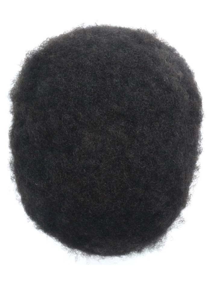 Q6 Lace Front With PU Afro Toupee For Black Men Human Hair 6mm African Afro Curl Black Mens Hair Pieces For Sale 