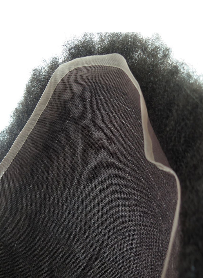 Afro Kinky Curly 6mm Full Swiss lace Toupees Hairpieces For Black Men Human Hair Afro Mens Toupee For Sale Online