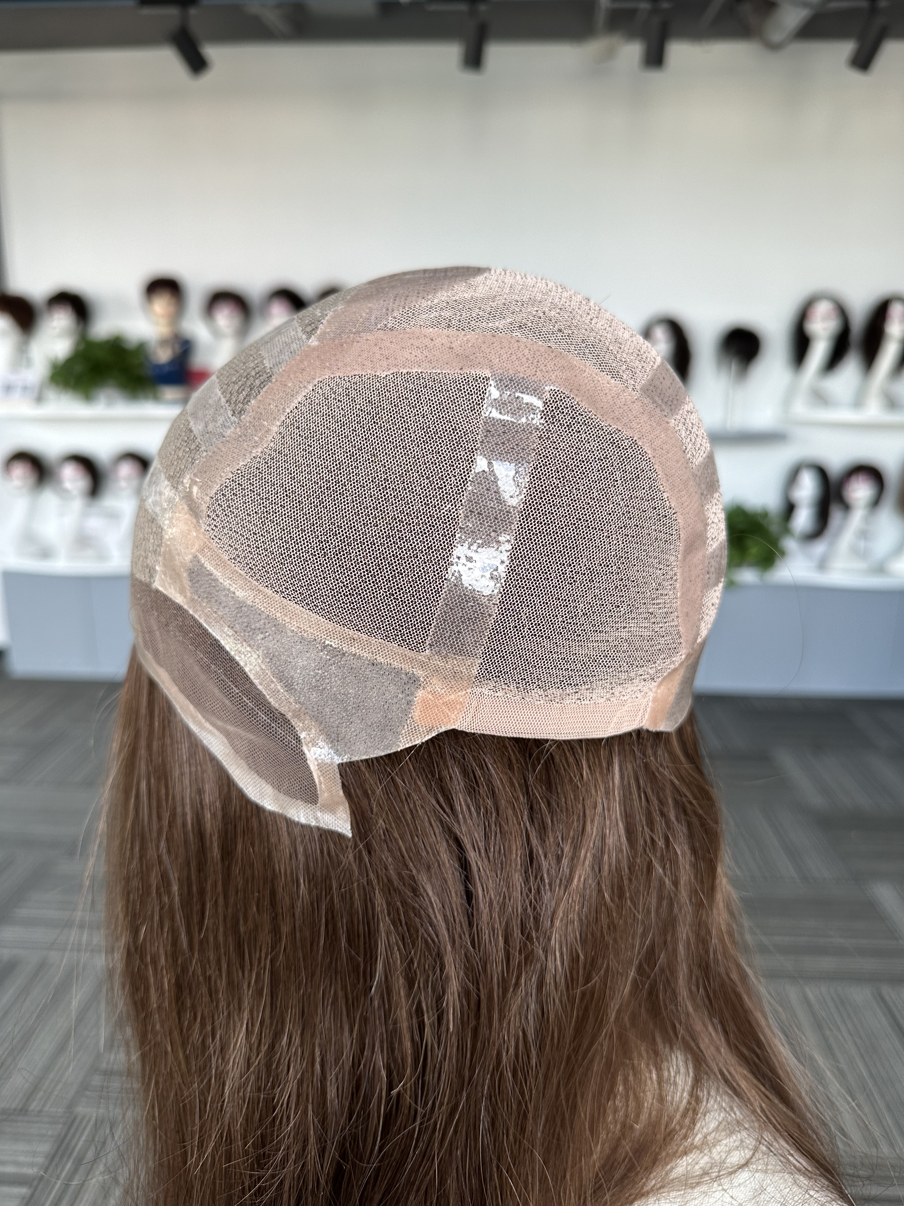 Luxury Diamond Lace With Slicone Strips Medical Wigs For Cancer Patients 120% Virgin Human Hair Medical Wig For Alopecia And Chemo Hair Loss Wholesale