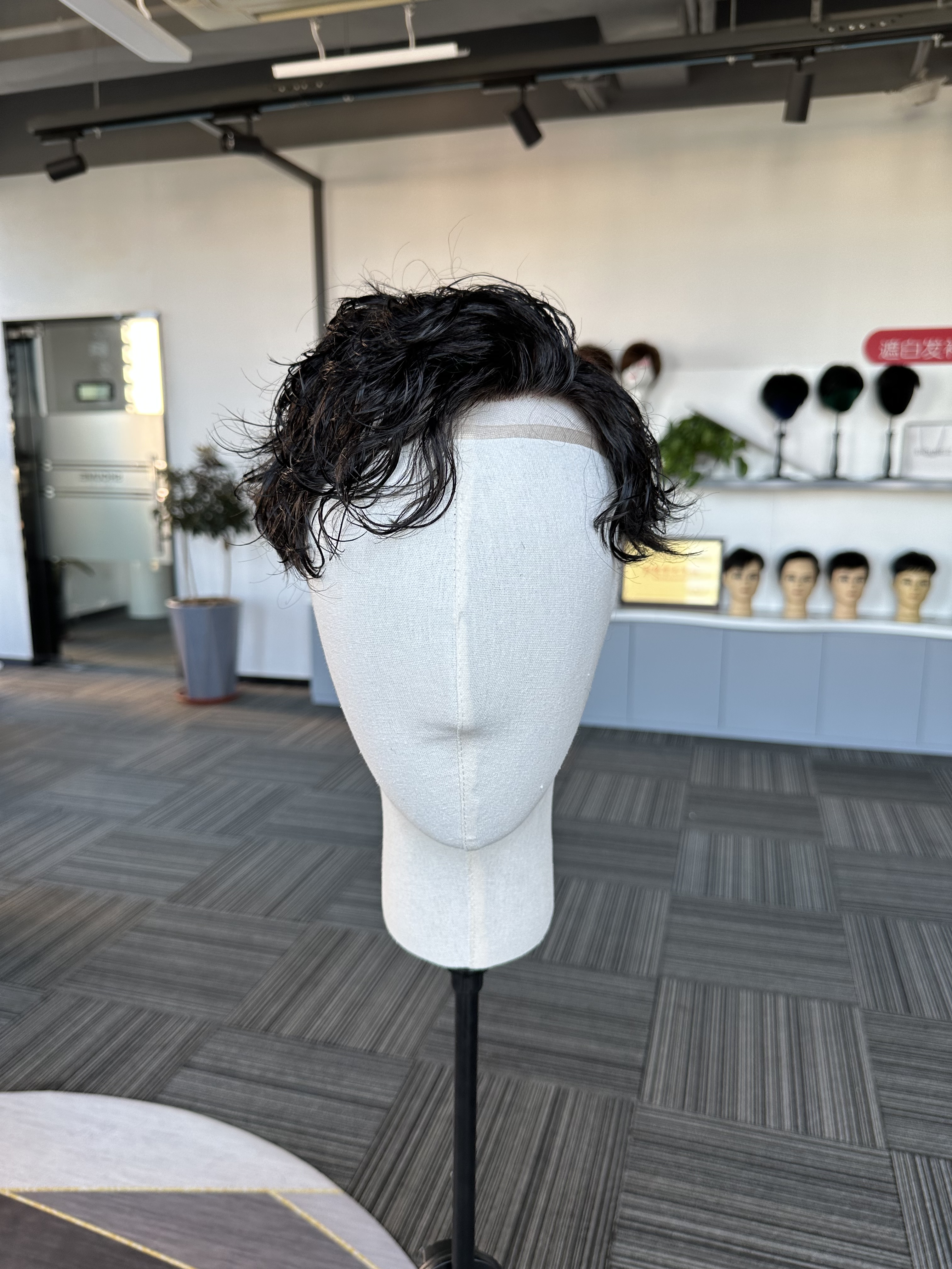 Wear To Go Natural Human Hair Systems With 28MM Curly Hairstyle For Men Replacement Mens Hairpiece With Layered Haircuts For Balding Crown