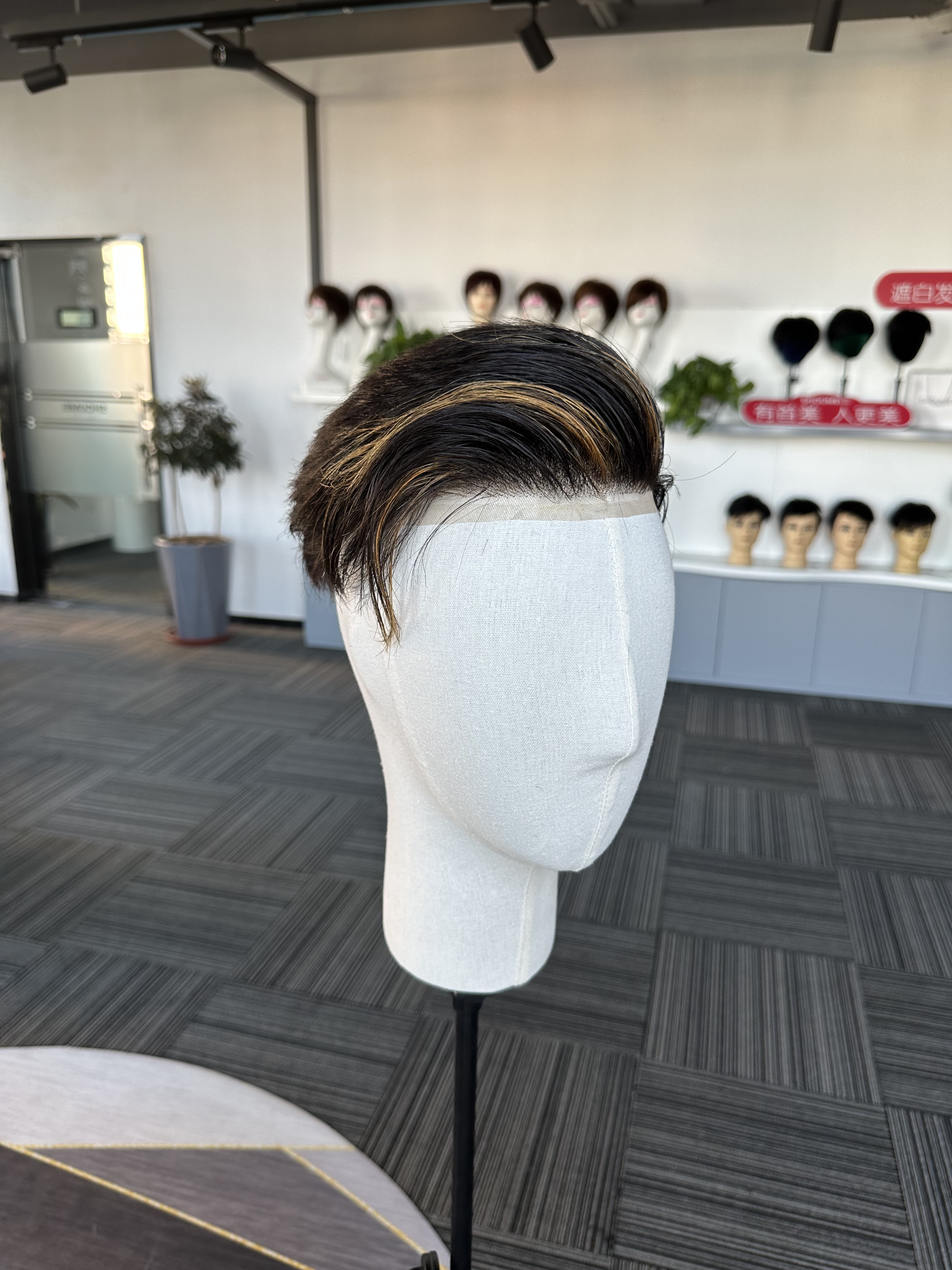 Wear To Go Highlight Swiss Full Lace Hair Systems With Layered Haircuts For Men Replacement Toupee Hairpiece With Fashion Hairstyle For Thinning Hair Wholesale