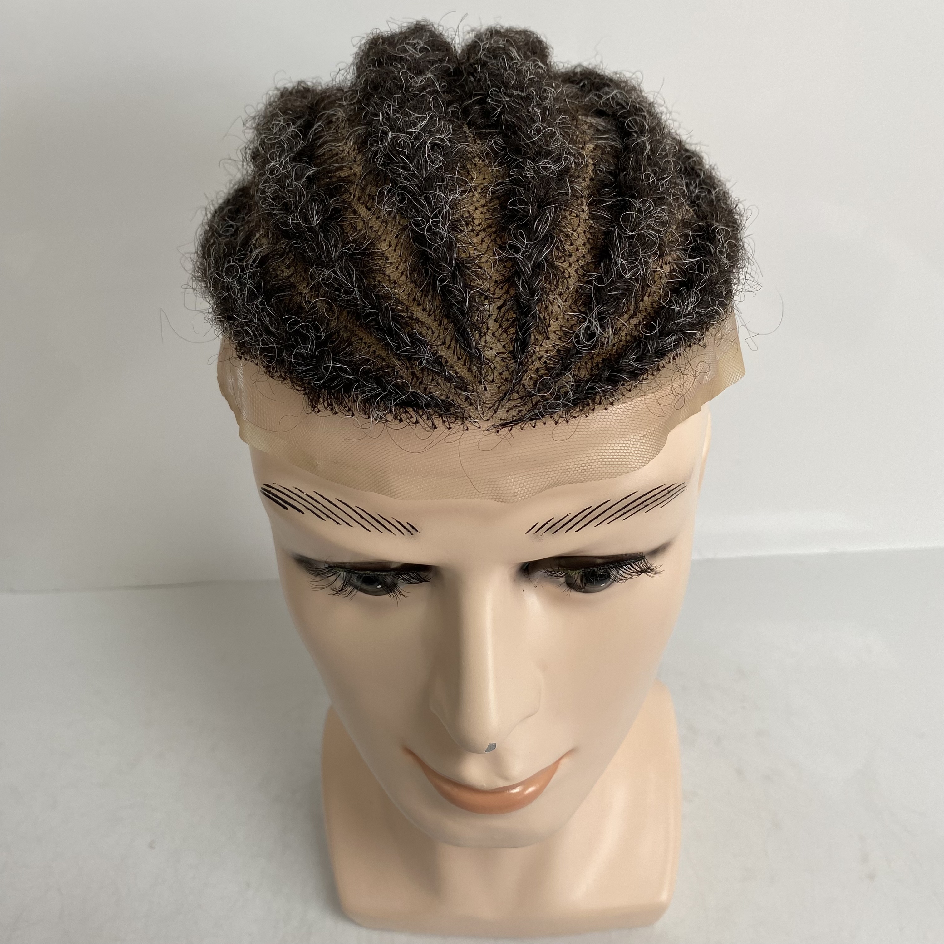 Wear To Go men's Full Lace Toupee African Braided Hairstyles With Thinning Hair Replacement Hair System With Twist Braids Hairstyles