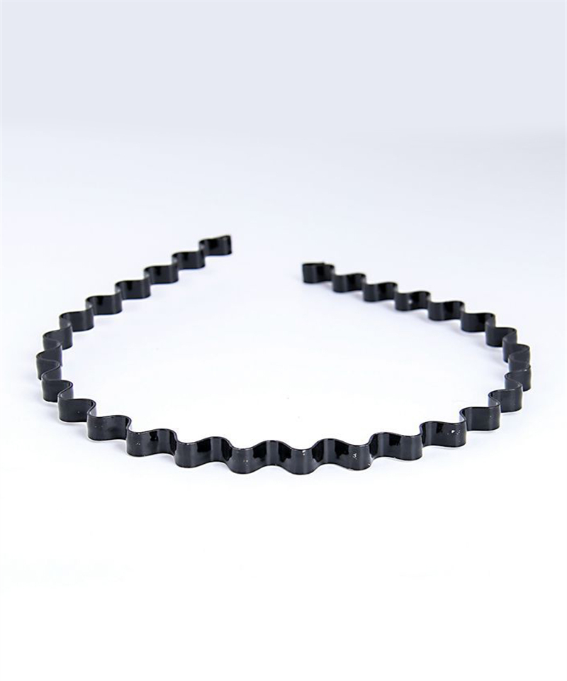 Flexible Wave Shaped Non Slip Headband For Men/Women Unisex Black Metal Spiral Hair Hoop Headdress Accessories