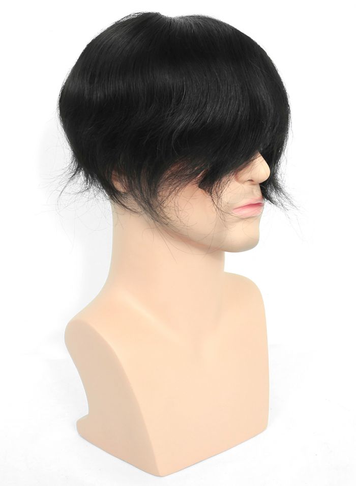 Most Natural Thin Skin V looped Custom Toupee Hair Pieces for Men 8 Pcs Toupeec