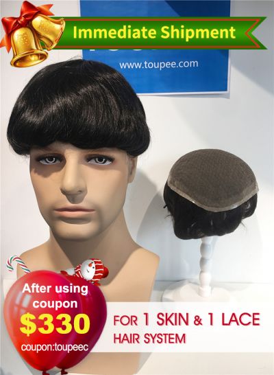 Hair Replacement System For Men Hair Wigs Toupeec front partial hair system