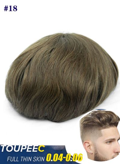 True and Natural Blond Hair Mens Toupee Hair Replacement System #18