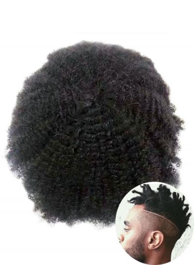 Replacement 10 mm Afro Curly Full French Lace Mens Toupee Hair System Human Hair Hairpiece For Black Men For Sale - mens toupee hair