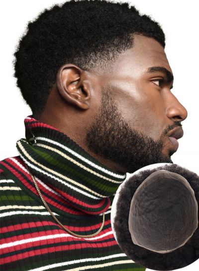 Afro Kinky Curly Hair Replacement For Black Men Skin Base Toupee Human Hair System Male Units For Sale - mens toupee hair