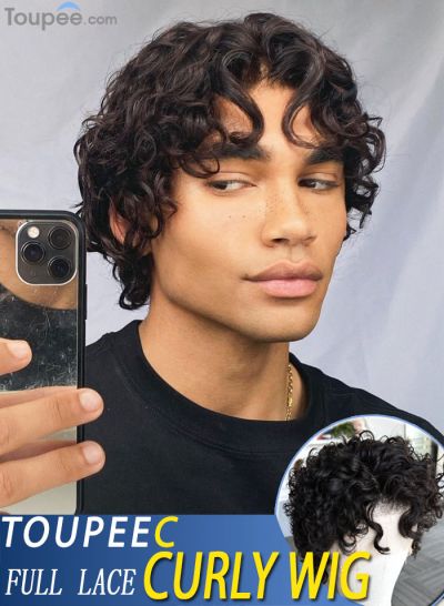 2023 Fashion Trends Realistic Men’s Full French Lace Wig With Natural Look Replacement Human Hair Wigs System For Men For Wholesale - mens toupee hair