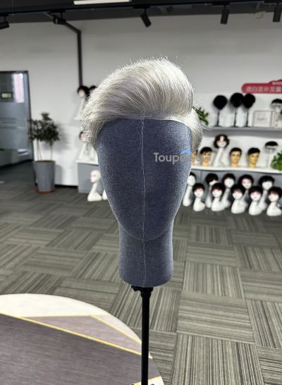 Wear To Go Natural Human Hair Systems With 1B80 Older Man Hairstyle For Men Replacement Mens Hairpiece With Layered Haircuts For Balding Crown - mens toupee hair