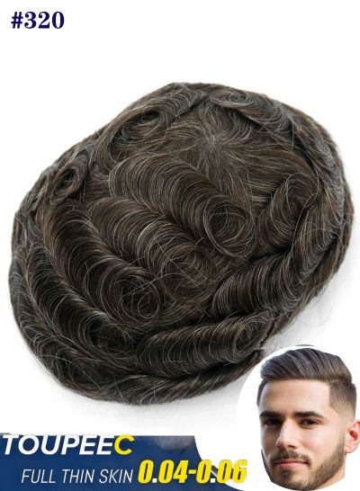 Natural Look Thin Skin Toupee Hair Piece For Men Undetectable Mens Hair Replacement System #320 - mens toupee hair