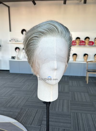 1b90# color customized full lace human hair wig with hairstyle need 35 days to making - mens toupee hair