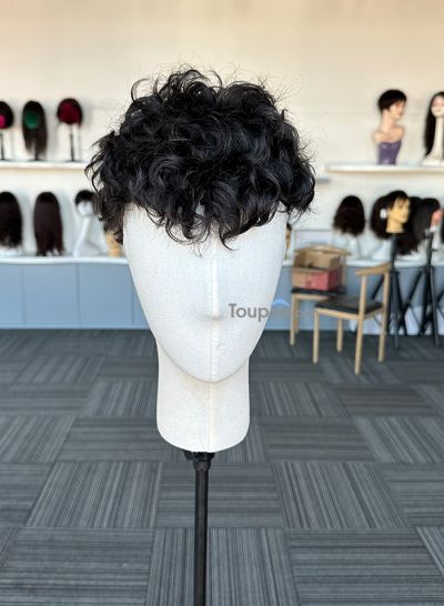 fashion curly hairstyle Au basement human hair system toupee for men ,wig for men