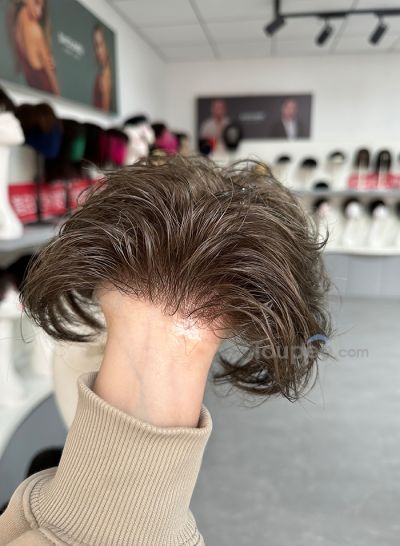 0203mm thinnest skin hair system human hair v looped ng hair replacement toupee picture is 7# color 