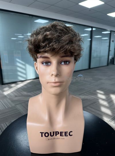 Best Durable Stock Mens Hair Systems Fine Mono with Poly Skin Perimeter and Folded Toupee for Men Free Shipping - mens toupee hair