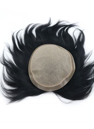 Silk Top Full Lace Toupee Hair Pieces For Men Brazilian Mens Human Hair Replacement System High Quality Mens Toupee Wig For Sale - mens toupee hair