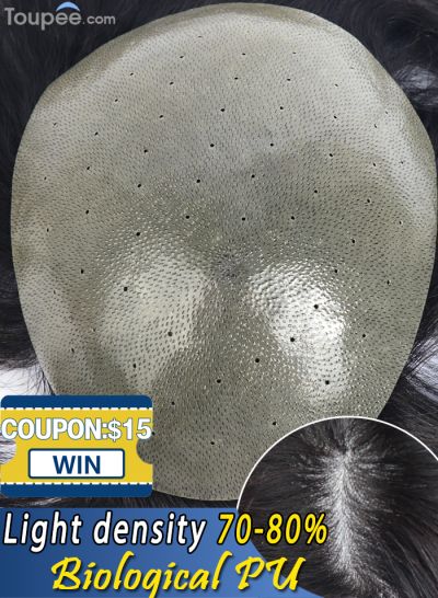 Light 70-80% Toupee Human Hair Pieces With NPU Perimeter Replacement 3# Net Hair Systems For Men For Balding Crown Free Shipping - mens toupee hair