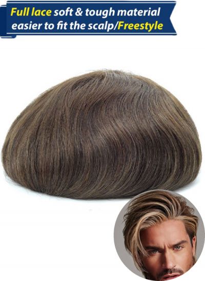 French Full Lace #4ASH Mens Toupee Best Hair Replacement System Brazilian Human Hair Pieces For Men Sale Online Store