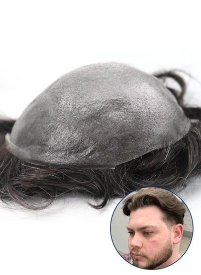 High Quality Ultra Thin Skin Hair Systems For Men Invisible Hairline Mens Toupee