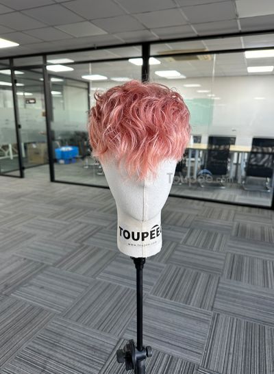 customized hair system full lace human virgin hair toupee men hair pink color as picture 45-60 days prepare time - mens toupee hair