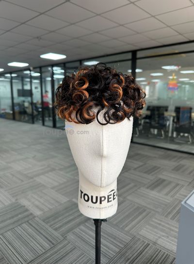 Best Durable Stock Mens Hair Systems Fine Mono with Poly Skin Perimeter and Folded Toupee for Men Free Shipping - mens toupee hair