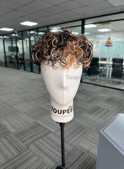 Best Durable Stock Mens Hair Systems Fine Mono with Poly Skin Perimeter and Folded Toupee for Men Free Shipping - mens toupee hair