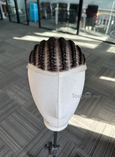Best Durable Stock Mens Hair Systems Fine Mono with Poly Skin Perimeter and Folded Toupee for Men Free Shipping - mens toupee hair