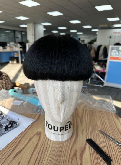 Bob hairstyle full lace human hair system men toupee men hair replacement 8x10 clips ins - mens toupee hair