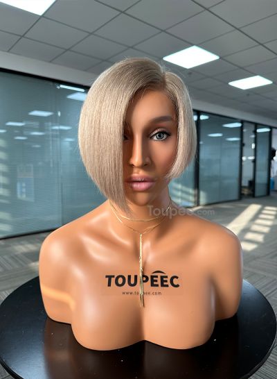 Pixie cut hairstyle human hair full lace women wig natural hair real colorful as picture - mens toupee hair