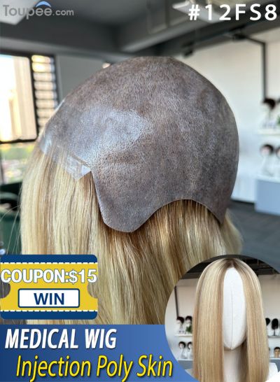 Best Injection Poly Skin Medical Wigs For Cancer Patients 130% Wholesale Virgin Human Hair Medical Wig For Women For Alopecia And Chemo Hair Loss - mens toupee hair