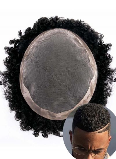 Replacement Natural African Curly 8mm Black Mens Toupee Hair Piece Mono Best Hair System For Afro Sale Online Shop - mens toupee hair