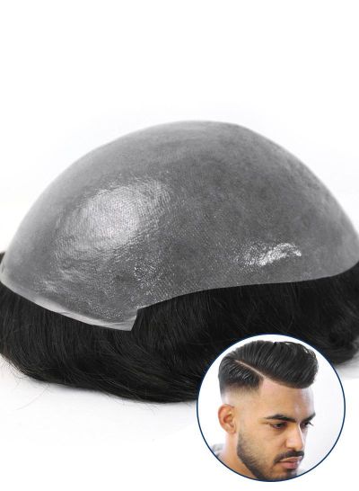 Men's Toupee Super Thin Skin Base Mens Human Hair Pieces