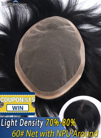 Durable Super Fine Welded Mono Hair Replacement Systems For Men Natural #0.11 Net Toupee Hair For Balding Crown For AA Contour Hairline Wholesale - mens toupee hair