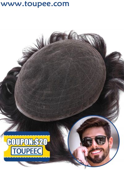 Replacement Normal French Full Lace Human Hair Systems For Men High Quality Mens Toupee Wig For Sale Indian Hair Pieces Systems Online - mens toupee hair