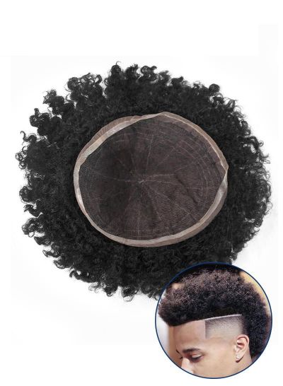 Custom Afro Curls male Hair 8MM Mens HairPieces Undetectable Full French Lace Toupee For Black Men For Sale Online