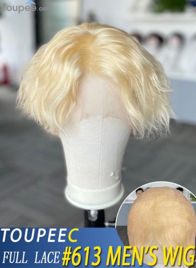 2023 Fashion Trends Realistic Men’s Full French Lace Wig With Natural Look Replacement Human Hair Wigs System For Men For Wholesale - mens toupee hair