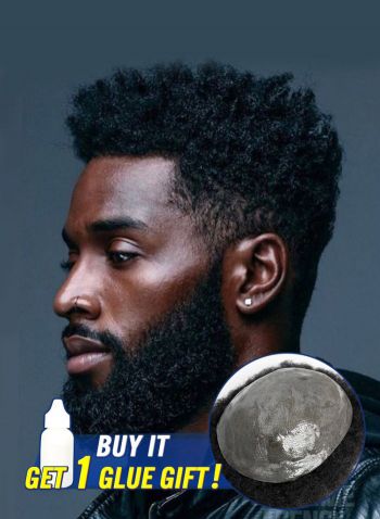 Afro Mens Toupee Hair Replacement System Natural African Kinky Curly Hair Piece For Black Men Free Style For Sale Online