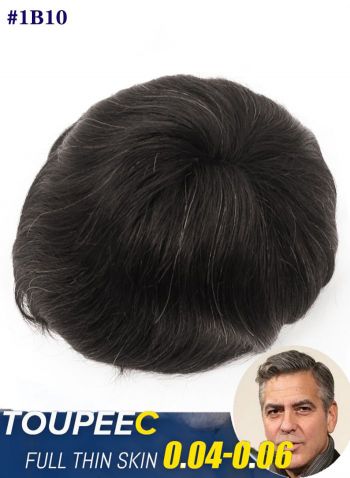Super Thin Skin Stock Men's Hair System With High-Quality Remy Hair Toupee